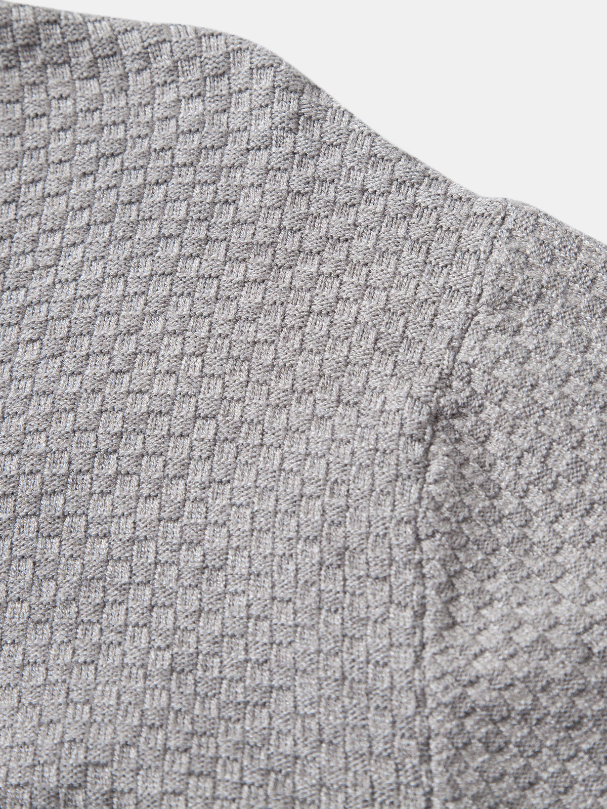 Checkerboard Textured Turtle Neck Sweater